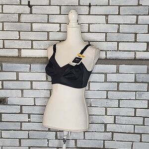 NWT Bali Beautifully You 2-ply Wireless Support Bra Sz 36D Black Full Coverage